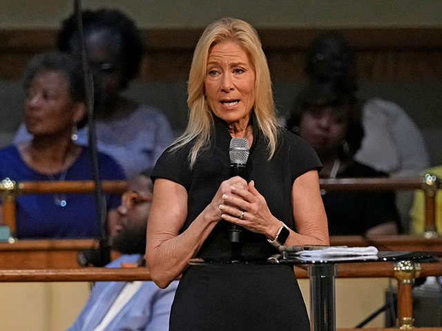 ap23239605164116-640x480-1 Jacksonville Mayor Donna Deegan speaks to parishioners during a prayer service for the vic