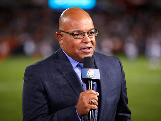 ap25022692740168-640x480-1 In this Sept. 5, 2019, file photo, NBC sportscaster Mike Tirico works the sidelines during
