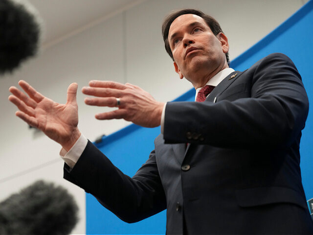 apr4-2025-Secretary-of-State-Marco-Rubio-press-ap U.S. Secretary of State Marco Rubio talks to the reporters at NATO Headquarters in Brussel