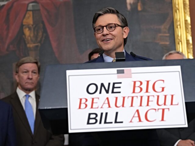 big beautiful bill WASHINGTON, DC - MAY 22: U.S. Speaker of the House Mike Johnson (R-LA) speaks to the media