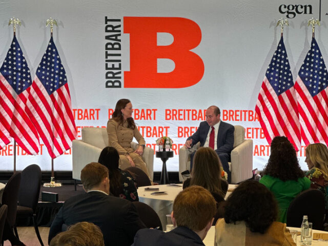 Brooke Rollins Breitbart Event (1) U.S. Secretary of Agriculture Brooke Rollins and Matthew Boyle