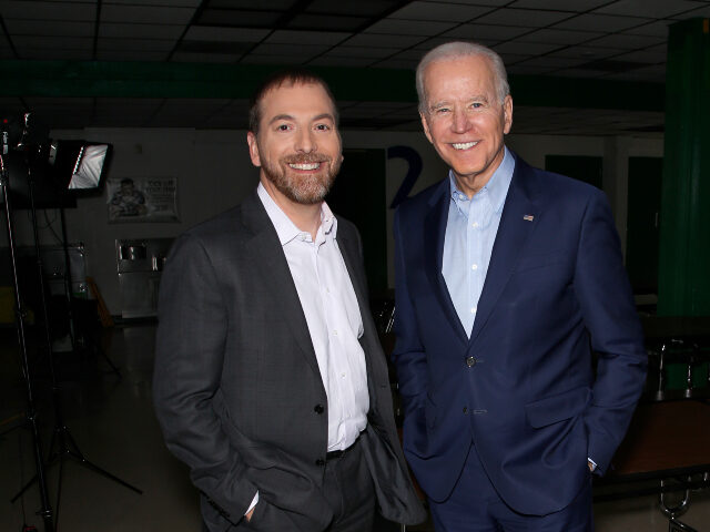 Chuck Todd and Joe Biden Pictured: (l-r) Moderator Chuck Todd and FMR VP. Joe Biden (D) appear in a pre-taped inter