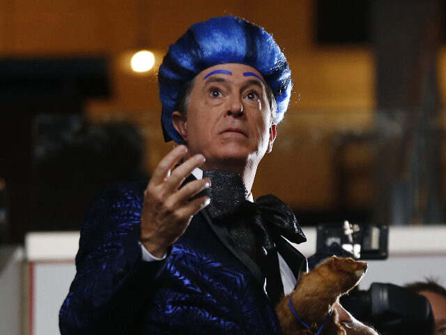 colberspringsteen Television personality Stephen Colbert performs on the floor of the Wells Fargo Center ahe