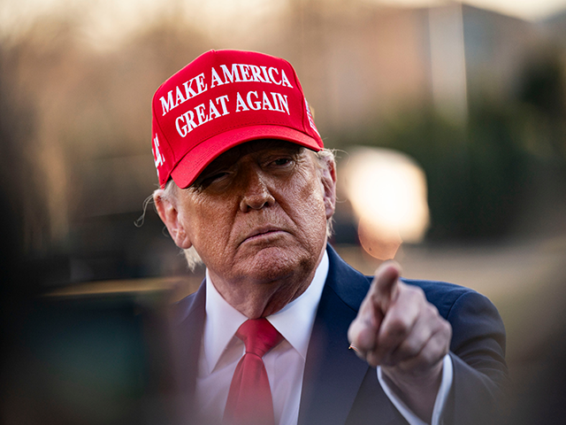 djt-maga-hat-getty US President Donald Trump on the South Lawn of the White House before boarding Marine One