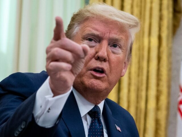 Doug Mills-Pool_Getty Images (1) NYTVIRUS -President Donald Trump with Attorney General William Barr, make remarks before s
