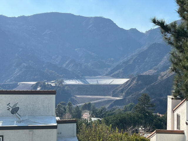 Empty Santa Ynez Reservoir The empty Santa Ynez Reservoir, which connects to the Los Angeles water supply system, was