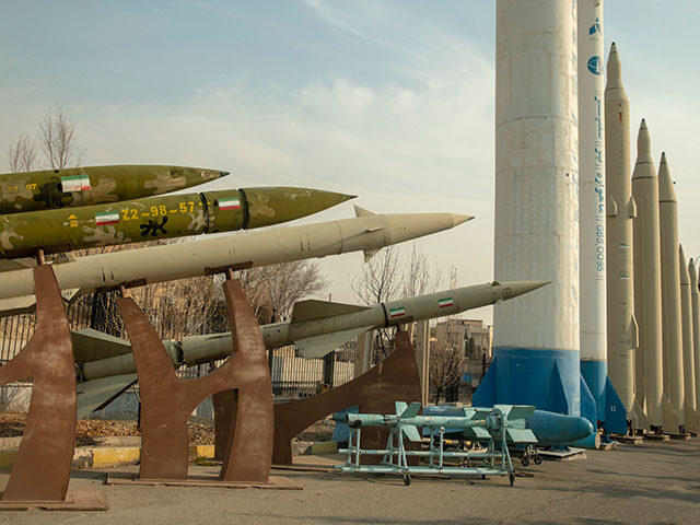 gettyimages-1947705240-640x480-1 Iranian missiles exhibited in a park on January 20, 2024 in Tehran, Iran. Iran has been a
