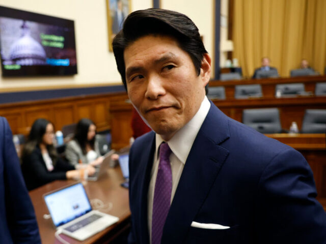 GettyImages-2078877708 WASHINGTON, DC - MARCH 12: Former Special Counsel Robert Hur (R) departs after testifying