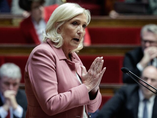 gettyimages-2202575212-2-640x480-1 The President of the Rassemblement National parliamentary group Marine Le Pen speaks durin