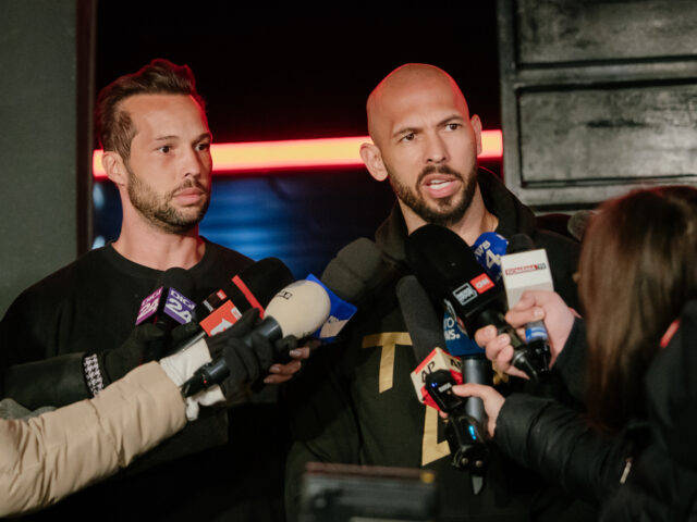 gettyimages-2205622415-1-640x480-1 BUCHAREST, ROMANIA - MARCH 23: Andrew Tate and his brother Tristan Tate talk to the media