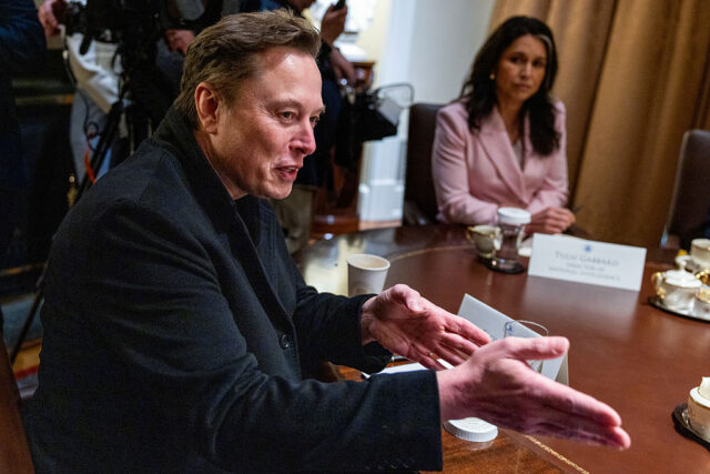 President Trump Holds Cabinet Meeting Elon Musk, chief executive officer of Tesla Inc., during a cabinet meeting at the White Ho