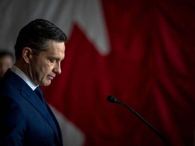 GettyImages-2209690164-2 MONTREAL, CANADA - APRIL 14: Canada's Conservative Party Leader Pierre Poilievre speaks at