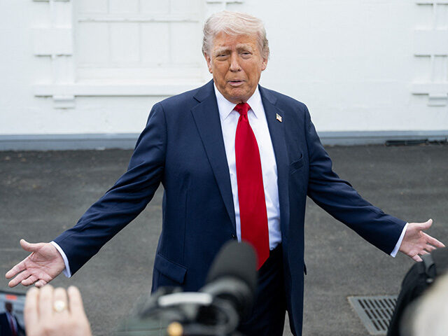 gettyimages-2210995126-640x480-1 US President Donald Trump speaks with reporters outside the White House in Washington, DC,