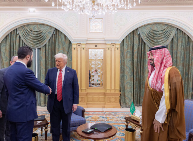 Donald Trump - Ahmed al-Shara meeting in Riyadh RIYADH, SAUDI ARABIA - MAY 14: (----EDITORIAL USE ONLY - MANDATORY CREDIT - 'BANDAR AL-JAL