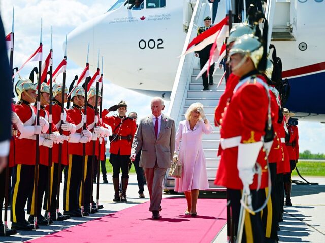 The King And Queen Visit Canada - Day 1 OTTAWA, CANADA - MAY 26: King Charles lll and Queen Camilla arrive at Ottawa Airport durin
