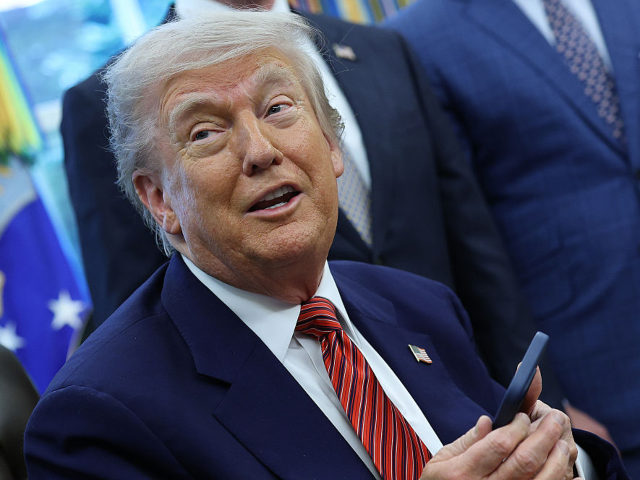 GettyImages-2216722005 WASHINGTON, DC - MAY 23: U.S. President Donald Trump speaks after signing executive orders