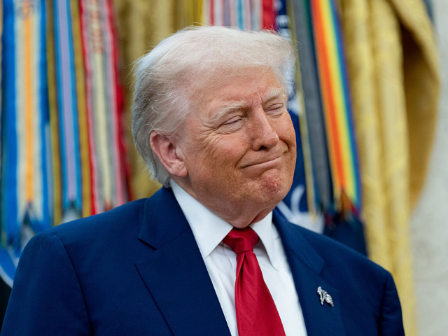 GettyImages-2216876821 US President Donald Trump during a swearing-in ceremony for Jeanine Pirro, interim US atto