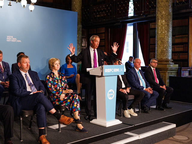 Reform UK Leader Nigel Farage Holds Press Conference In Westminster LONDON, ENGLAND - MAY 27: Reform UK Leader Nigel Farage speaks during a press conference o