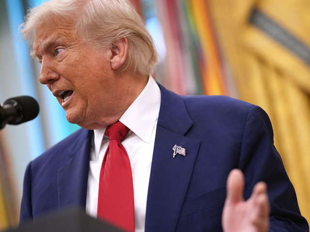 GettyImages-2217514665 WASHINGTON, DC - MAY 28: U.S. President Donald Trump speaks during a swearing in ceremony