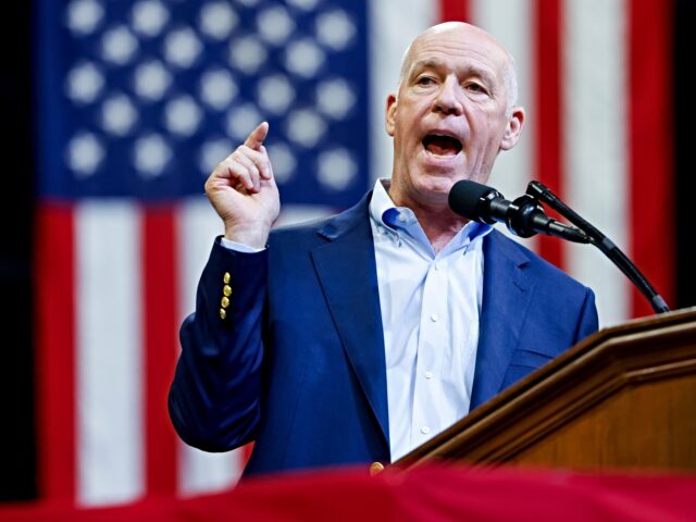 Greg Gianforte BOZEMAN, MONTANA - AUGUST 9: Montana governor Greg Gianforte speaks during a rally for Rep