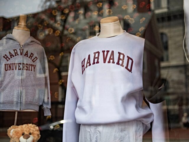 harvard students Harvard sweatshirts are displayed for sale in a school store window on the Harvard Univers