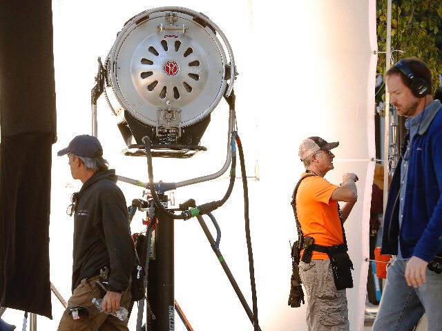 hollywoodcrewset LOS ANGELES, CA - OCTOBER 16, 2018 - Film crew working on the set of author Michael Connel