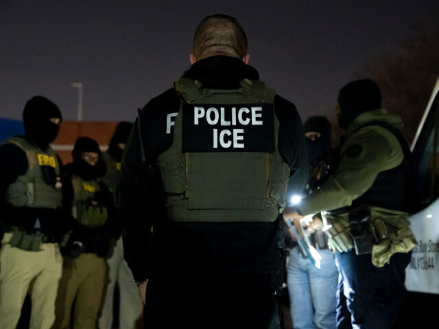 ICE Deportations U.S. Immigration and Customs Enforcement officers gather for a briefing before an enforcem
