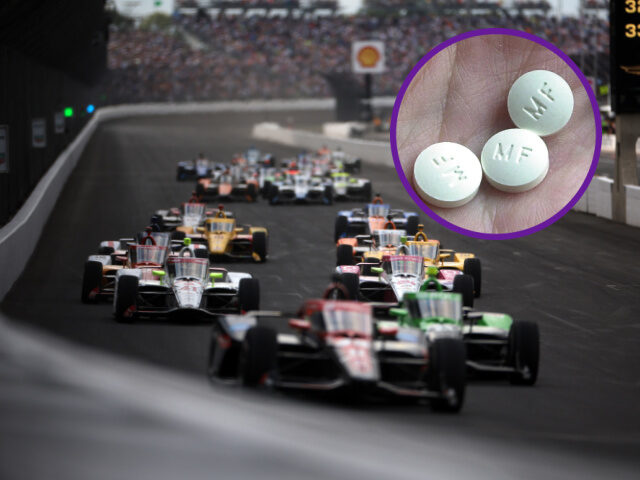 Indianapolis 500 Race Inset-Abortion Pills INDIANAPOLIS, INDIANA - MAY 26: Cars race during the 108th Running of the Indianapolis 500