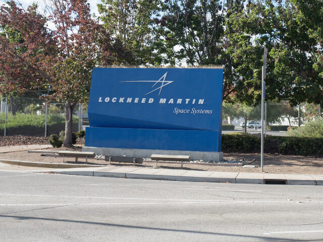 Lockheed Martin Sign at entrance to regional headquarters of Lockheed Martin Space Systems in the Silicon