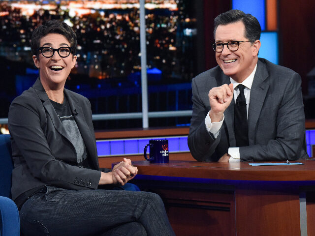 maddowcolbert NEW YORK - OCTOBER 1: The Late Show with Stephen Colbert and guest Rachel Maddow during Tu
