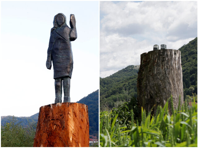 Melania Trump statue A bronze statue representing the U.S first lady Melania Trump made by Brad Downey, a Berli