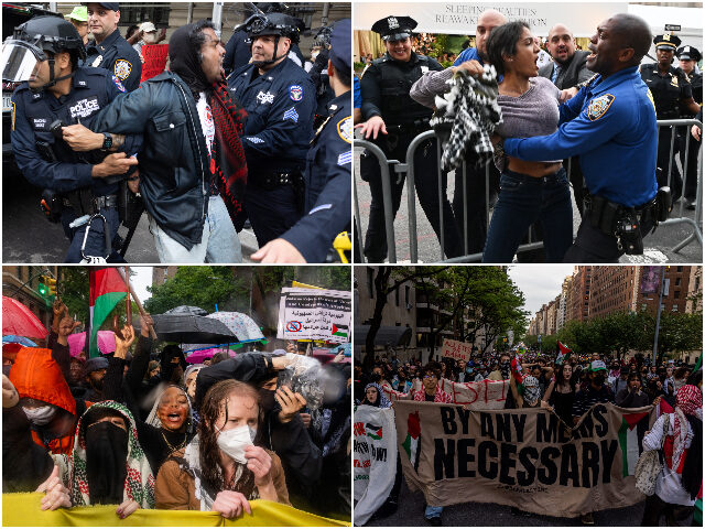 metgalaprotest NEW YORK, NEW YORK - MAY 6: New York City police arrest pro-Palestinian demonstrators marc