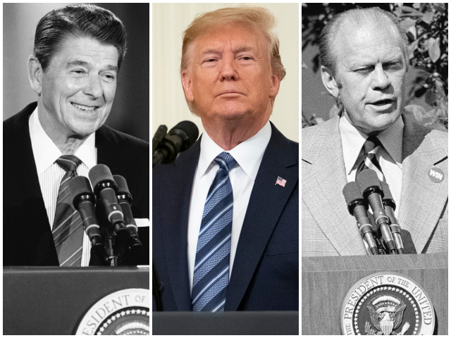 reagan-trump-ford-ap-flickr (Photos: Lana Harris/AP Photo; Tia Dufour/Official White House Photo via Flickr)