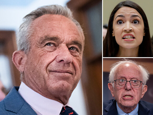 RFK, AOC, Bernie Sanders In this Friday, July 12, 2019, file photo, Rep. Alexandria Ocasio-Cortez, D-NY., gestures