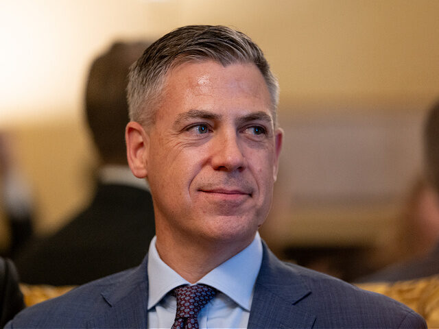 Sen-Jim-Banks-R-IN-filephoto-Nov24-getty US Senator-elect Jim Banks, Republican of Indiana, looks on during a photo opportunity as