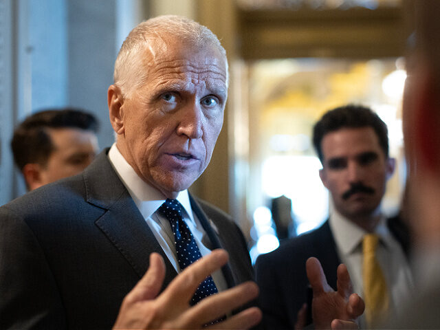 Sen-Thom-Tillis-R-NC-May7-2025-getty WASHINGTON, DC - MAY 7: Senator Thom Tillis (R-N.C.) speaks to reporters outside the Senat