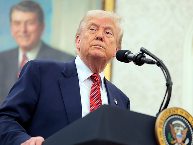 trump-5-7-25-getty WASHINGTON, DC - MAY 07: U.S. President Donald Trump speaks during a swearing-in ceremony