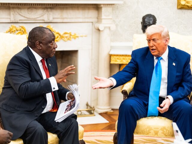 trump and south africa WASHINGTON, DC May 21, 2025: US President Donald Trump speaks during a meeting with Presid