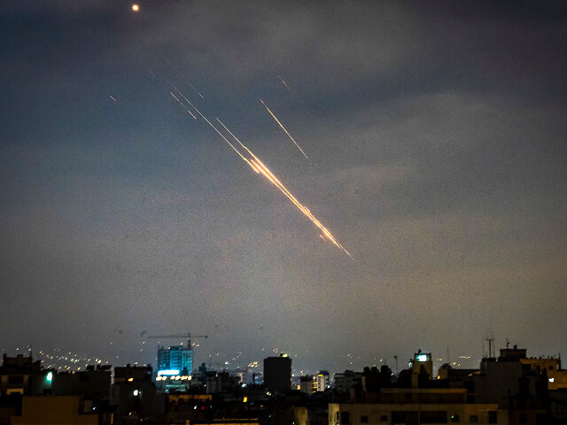 6-14-25-Iranian-missiles-israeli-interceptive-missiles-getty Iranian missiles face off israeli interceptive missiles over Beirut, Lebanon. June 14 2025
