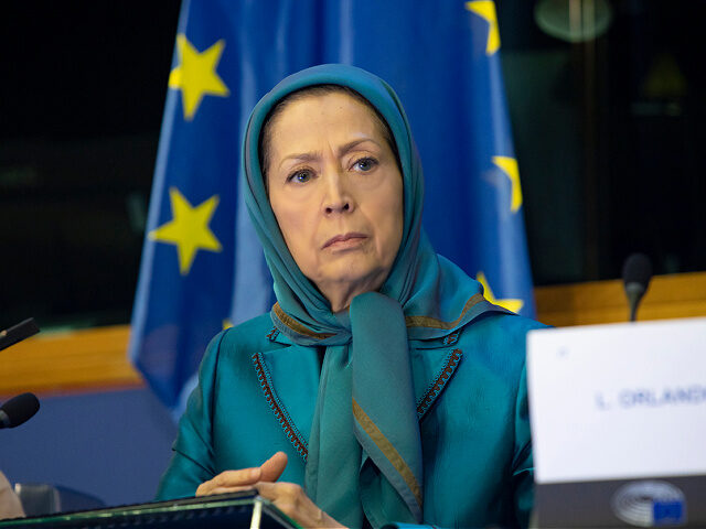 6-18-25-Maryam Rajavi, President-elect-National-Council-of-Resistance-of-Iran-NCRI-getty STRASBOURG, FRANCE - 2025/06/18: Maryam Rajavi seen addressing the European Parliament. Ma