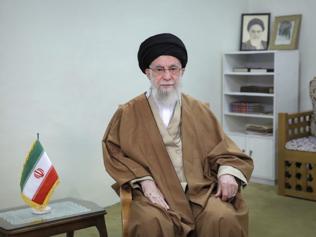 ap25079364478141 In this photo released by the official website of the office of the Iranian supreme leader, Supreme Leader Ayatollah Ali Khamenei addresses the nation in a televised speech marking the Iranian New Year, or Nowruz, in Tehran, Iran, Thursday, March 20, 2025. (Office of the Iranian Supreme Leader via AP)