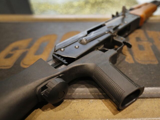 bump stock ban OREM, UT - FEBRUARY 21: A bump stock is installed on an AK-47 at Good Guys Gun and Range o