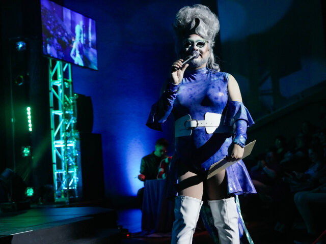 Drag Show Host Show host Maleka Mystika speaks to the crowd during the annual drag show, Draggieland, at