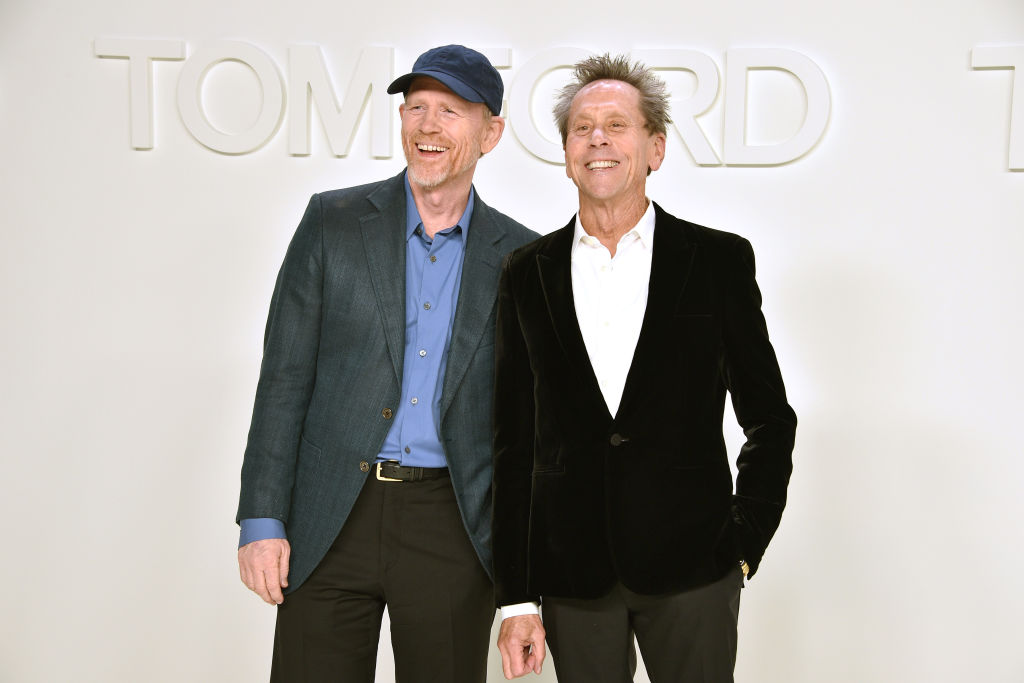 gettyimages-1204775225 LOS ANGELES, CALIFORNIA - FEBRUARY 07: Ron Howard and Brian Grazer attend the Tom Ford AW/20 Fashion Show at Milk Studios on February 07, 2020 in Los Angeles, California. (Photo by David Crotty/Patrick McMullan via Getty Images)