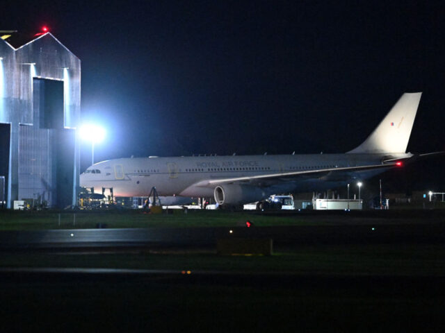 BRITAIN-AFGHANISTAN-CONFLICT-POLITICS An RAF Airbus KC2 Voyager aircraft, believed to be carrying passengers repatriated from Af