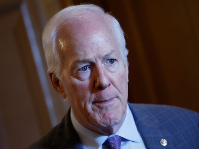 GettyImages-2158481152 WASHINGTON, DC - JUNE 20: Sen. John Cornyn (R-TX) speaks to reporters outside of the Senat