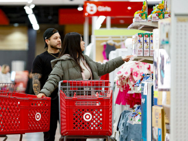 Shoppers look for bargains at a Target store in Chicago on November 26, 2024, ahead of the