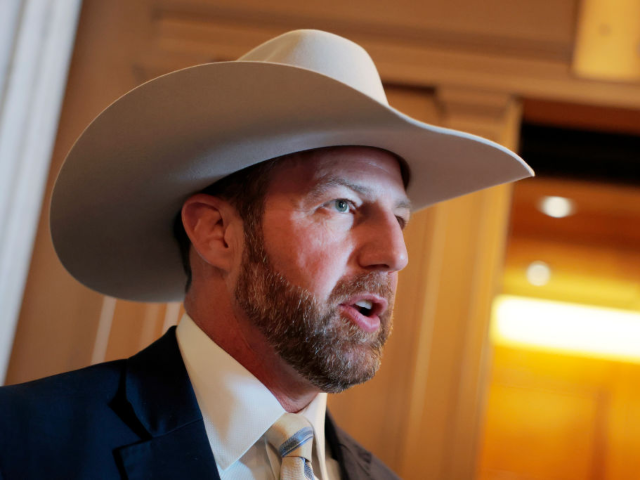 GettyImages-2204947247 WASHINGTON, DC - MARCH 13: U.S. Sen. Markwayne Mullin (R-OK) speaks to reporters outside o