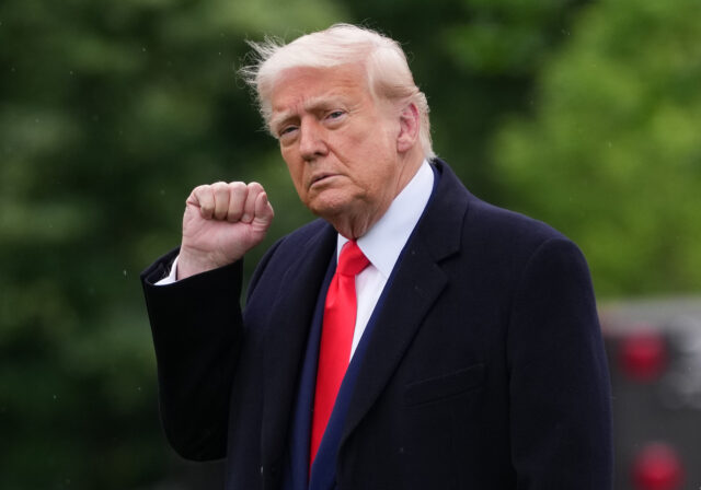 President Trump Attends Private Cryptocurrency Dinner At Trump National Golf Club WASHINGTON, DC - MAY 22: U.S. President Donald Trump departs the White House on May 22, 20
