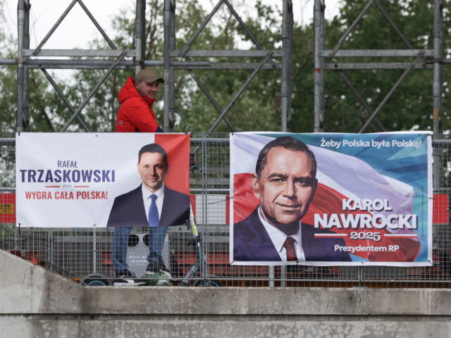 gettyimages-2216872757-1-640x480-1 Posters of candidates for the President of Poland Rafal Trzaskowski and Karol Nawrocki are